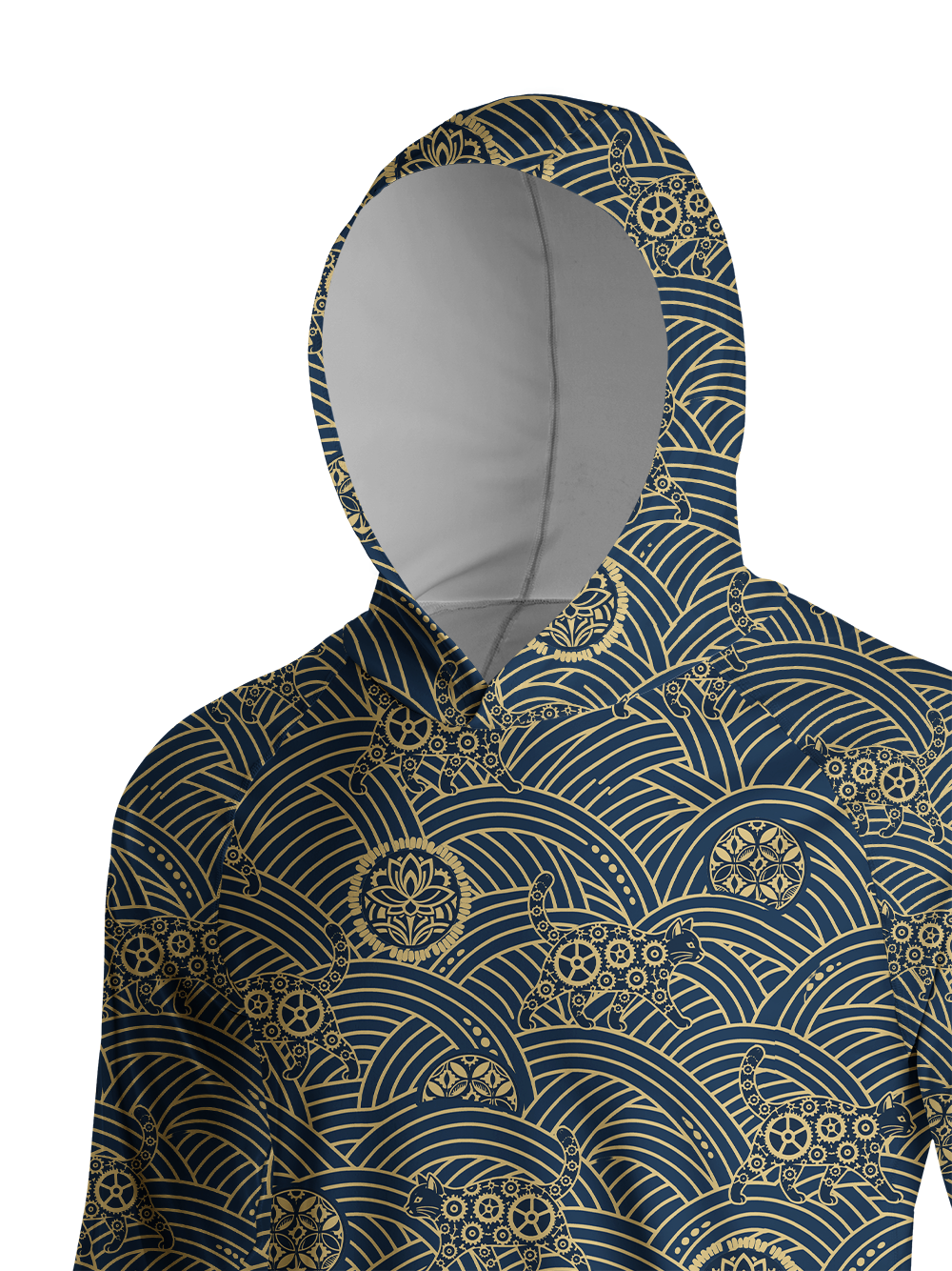 Orionride Textured Cat Long Sleeve Cycling Hoodie Shirt