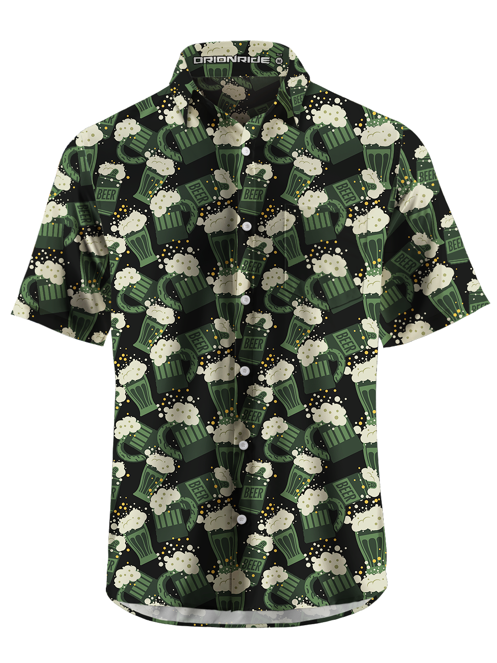 Orionride Chaotic Beer Zipper Pockets Ultra Lightweight Short Sleeves Gravel Shirt