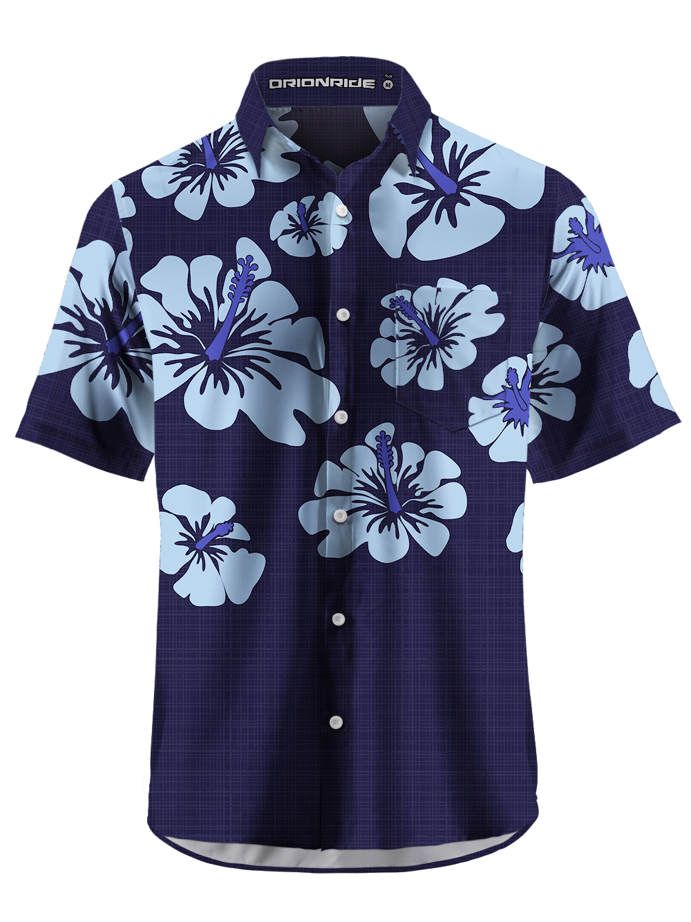 Orionride Hibiscus Flowers Bloom Zipper Pockets Ultra Lightweight Short Sleeves Gravel Shirt