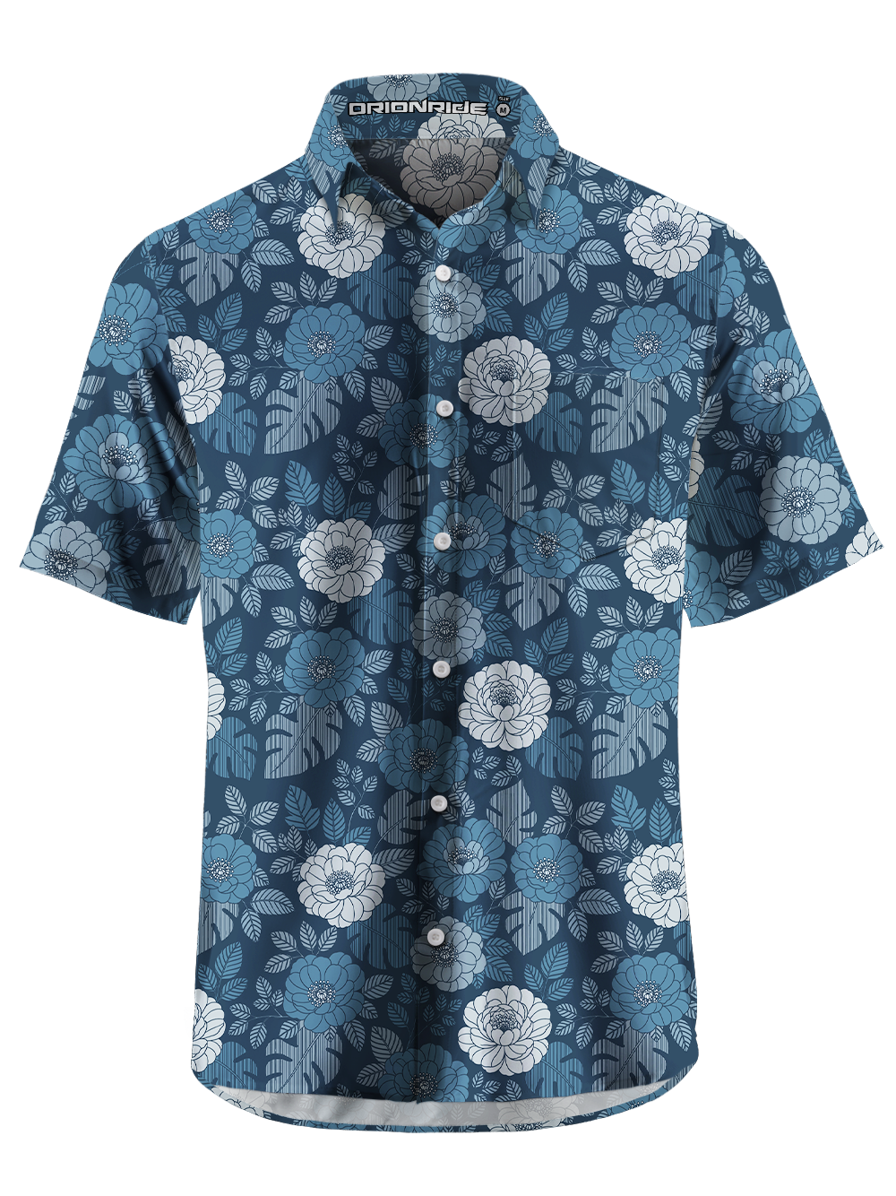 Orionride Midnight Petal Zipper Pockets Ultra Lightweight Short Sleeves Gravel Shirt