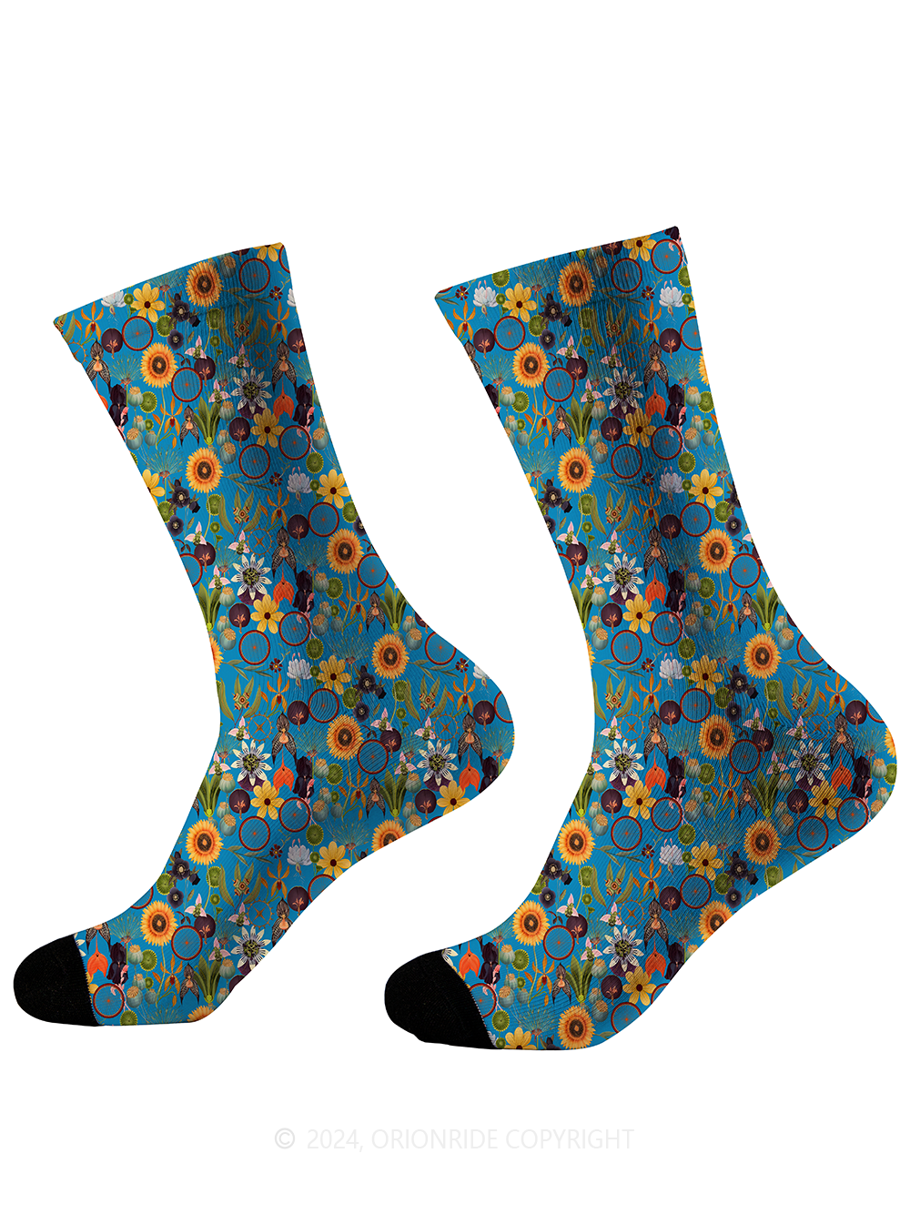 Orionride Wheel Flower Cycling Socks