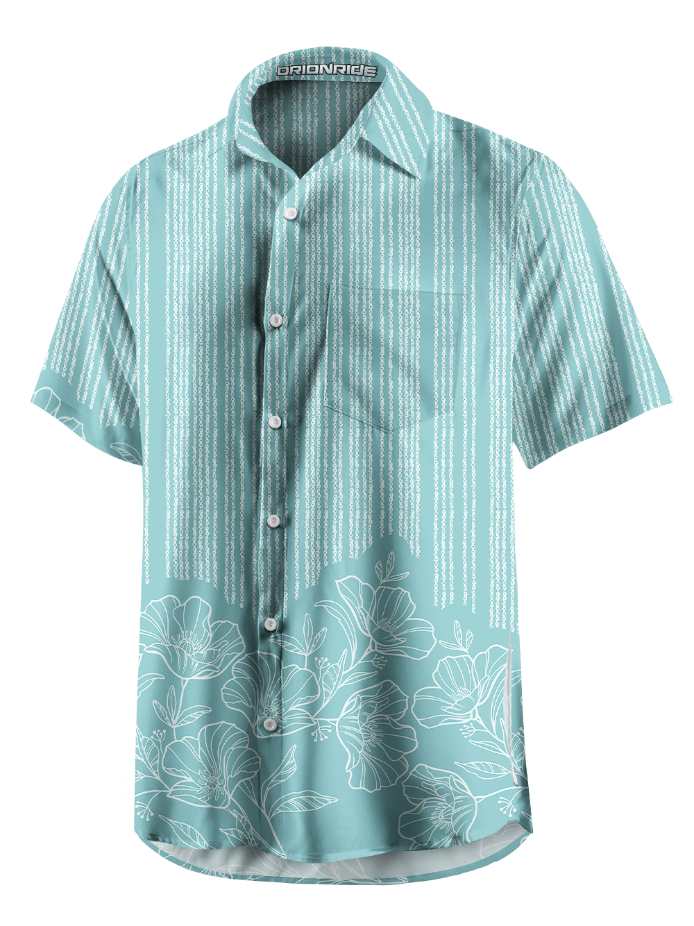 Orionride Chain Water Lilies Zipper Pockets Ultra Lightweight Short Sleeves Gravel Shirt