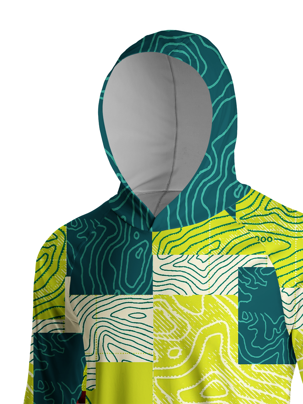 Orionride Topographic Map Long Sleeve Cycling Hoodie Shirt