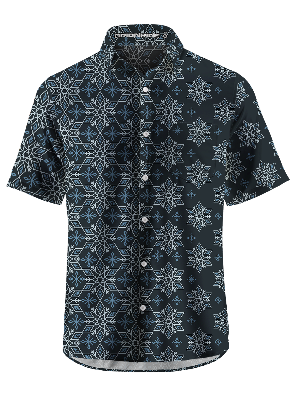 Orionride Dense Snowflakes Zipper Pockets Ultra Lightweight Short Sleeves Gravel Shirt