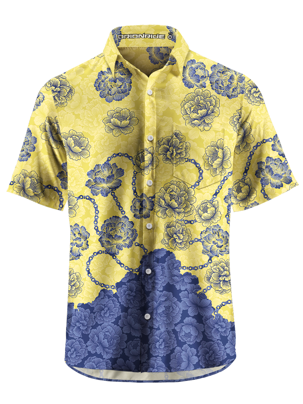 Orionride Peony Chain Zipper Pockets Ultra Lightweight Short Sleeves Gravel Shirt