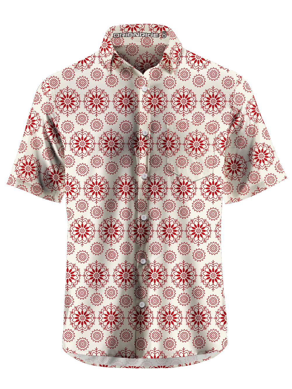 Orionride Lotus And Gear Zipper Pockets Ultra Lightweight Short Sleeves Gravel Shirt