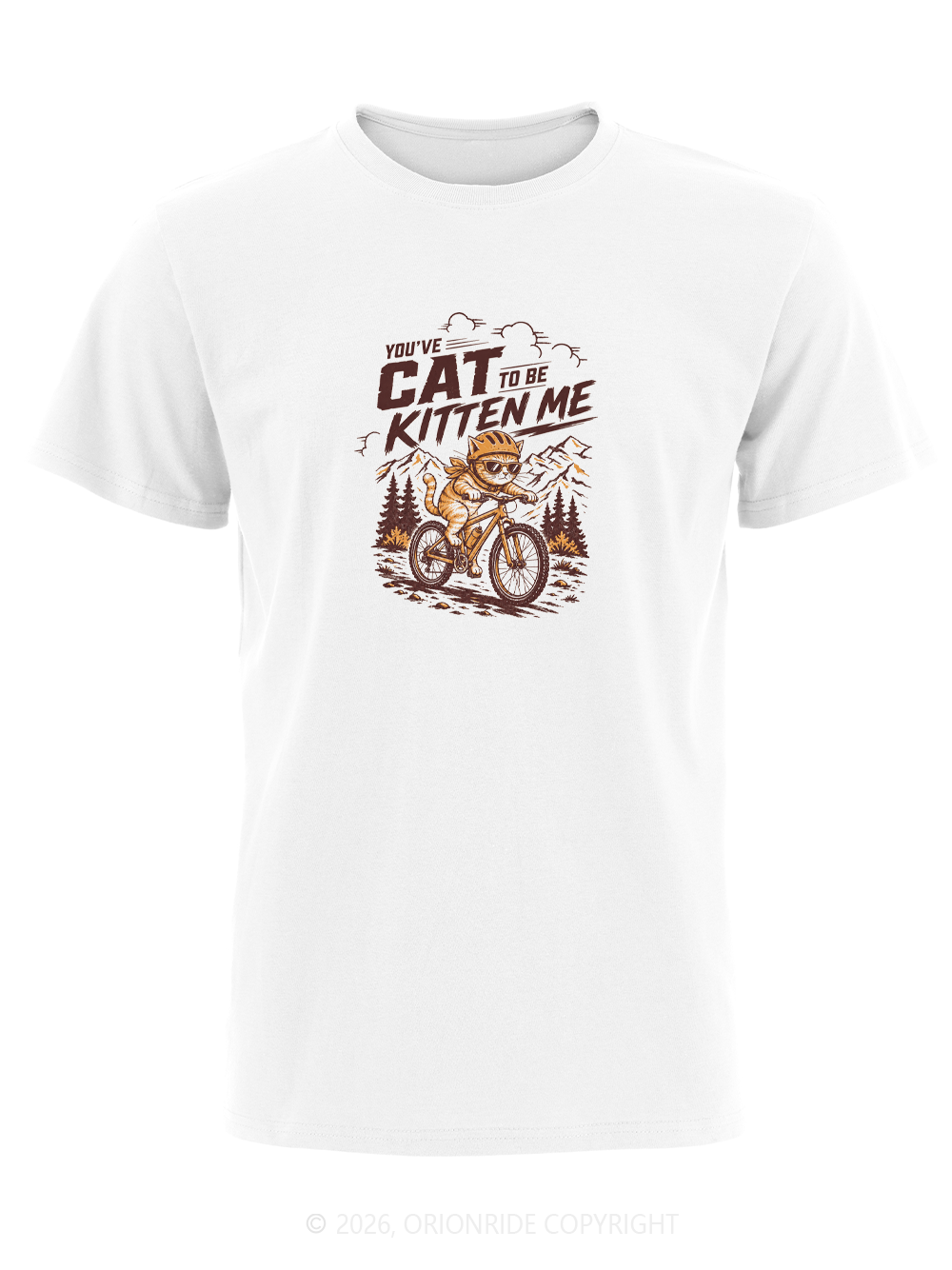 Orionride Whimsical Trail Cat Short Sleeves Bike T-Shirt