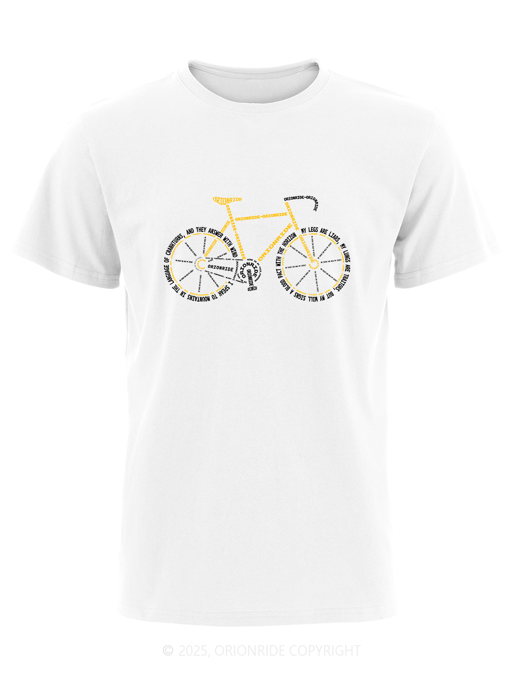 Orionride Letter Stitching Bicycle Short Sleeves Bike T-Shirt