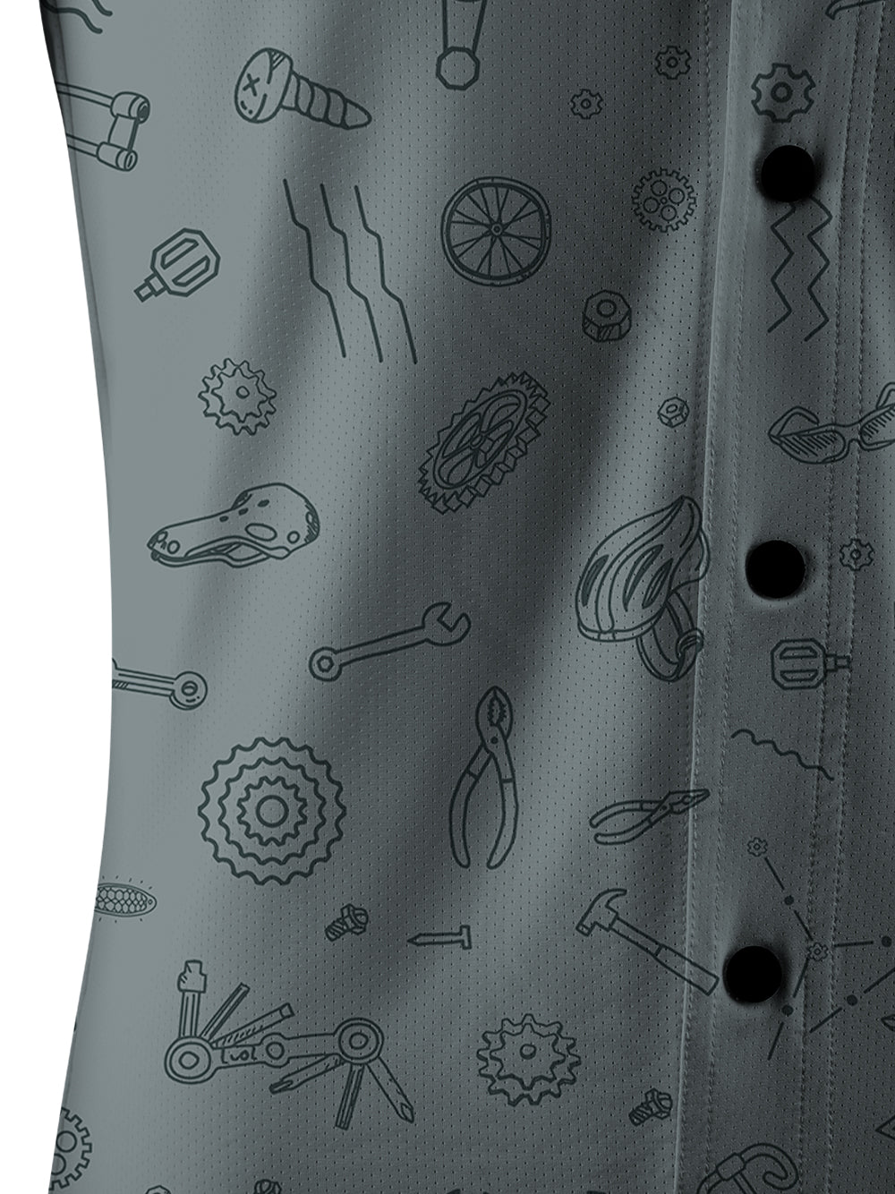 Orionride Scattered Parts Men's Stretchy Breathable Long Sleeve Gravel Shirt