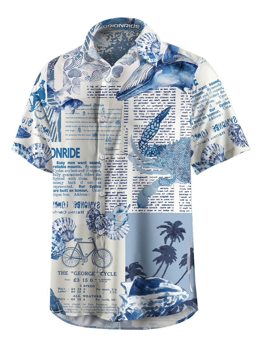 Orionride Marine News Zipper Pockets Ultra Lightweight Short Sleeves Gravel Shirt