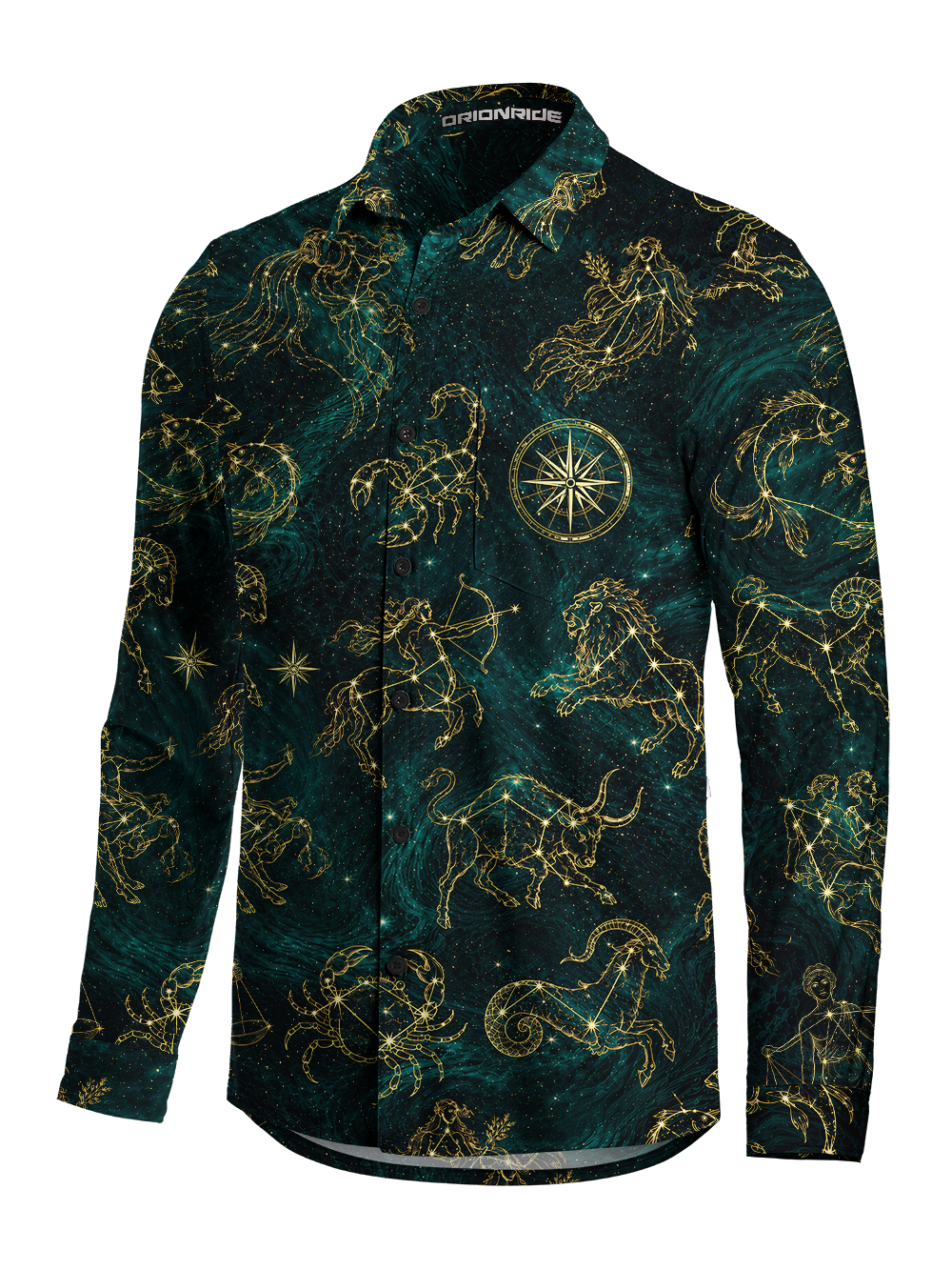 Orionride Liquid Topography Men's Stretchy Breathable Long Sleeve Gravel Shirt