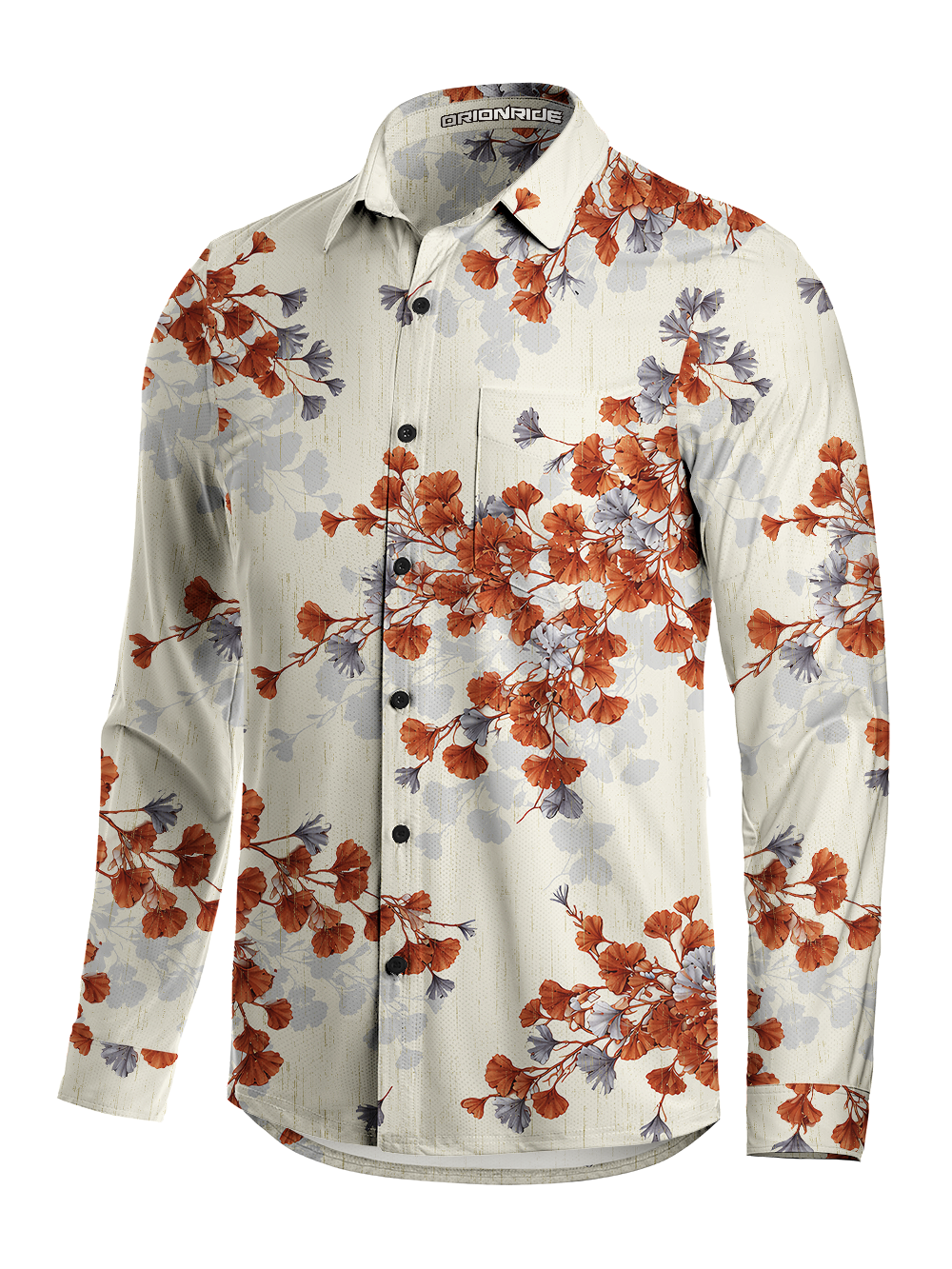 Orionride Ginkgo Rhythm Men's Stretchy Breathable Long Sleeve Gravel Shirt