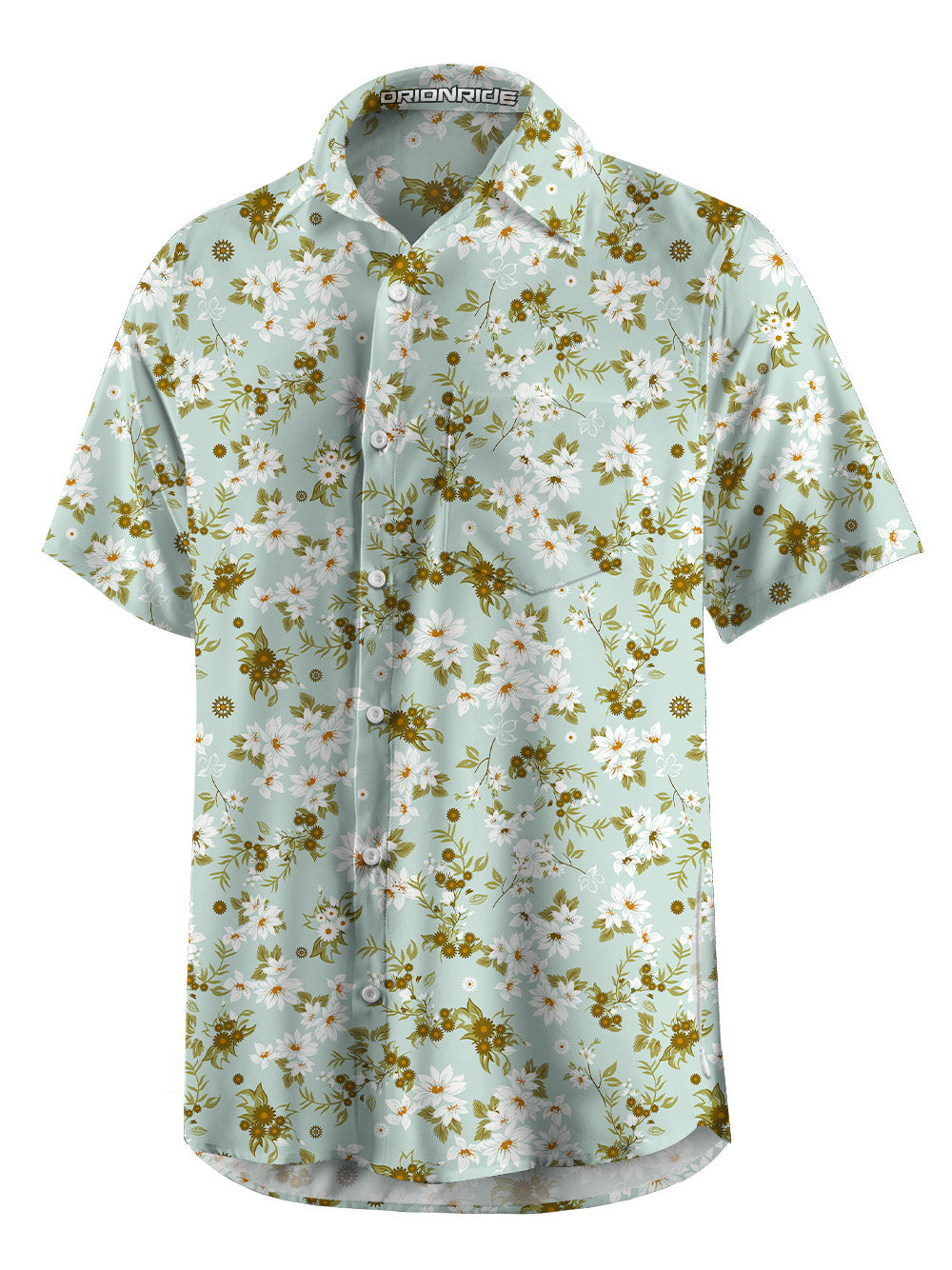 Orionride Blooming Flowers Zipper Pockets Ultra Lightweight Short Sleeves Gravel Shirt