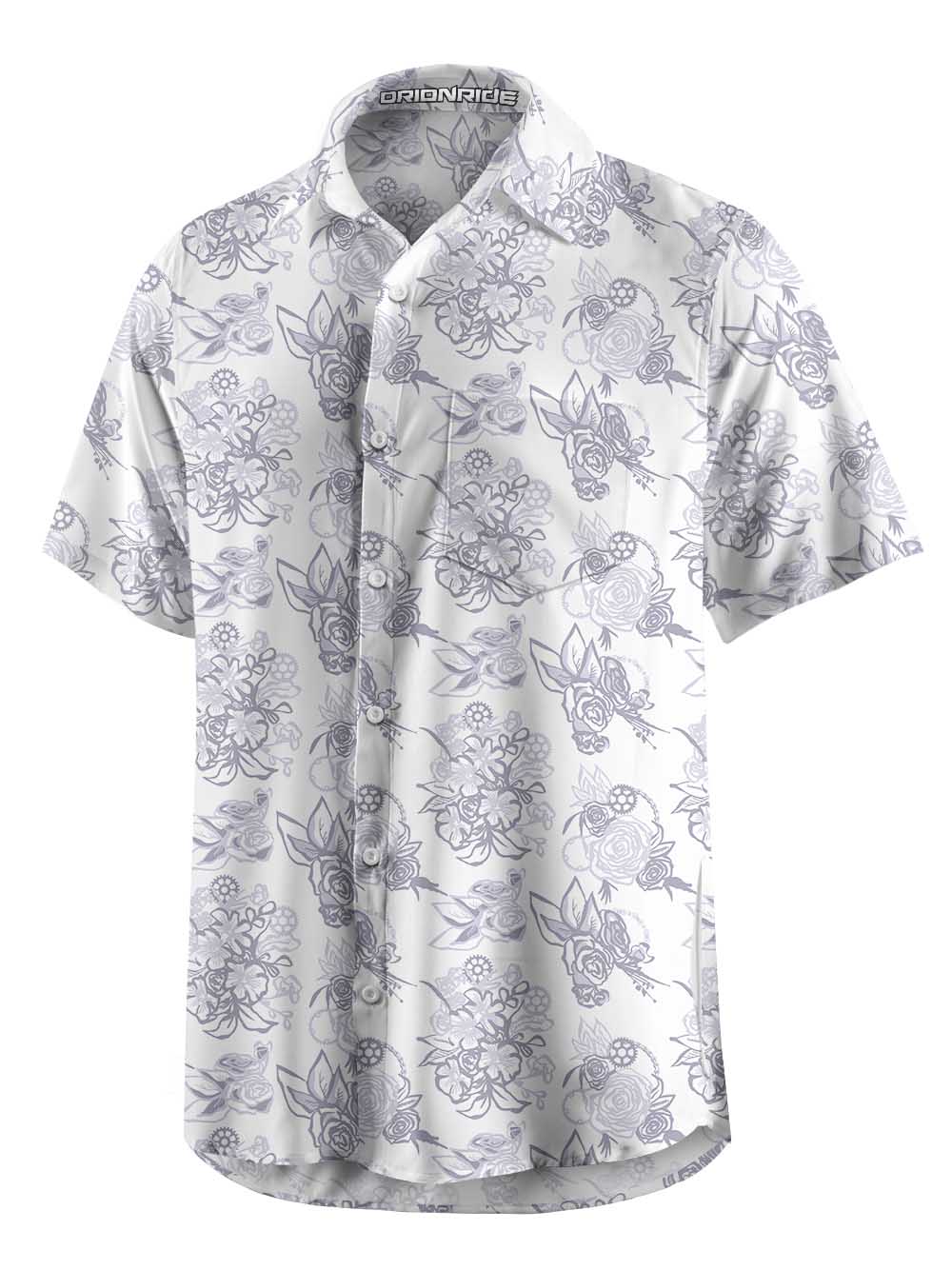 Orionride Simple Rose Zipper Pockets Ultra Lightweight Short Sleeves Gravel Shirt