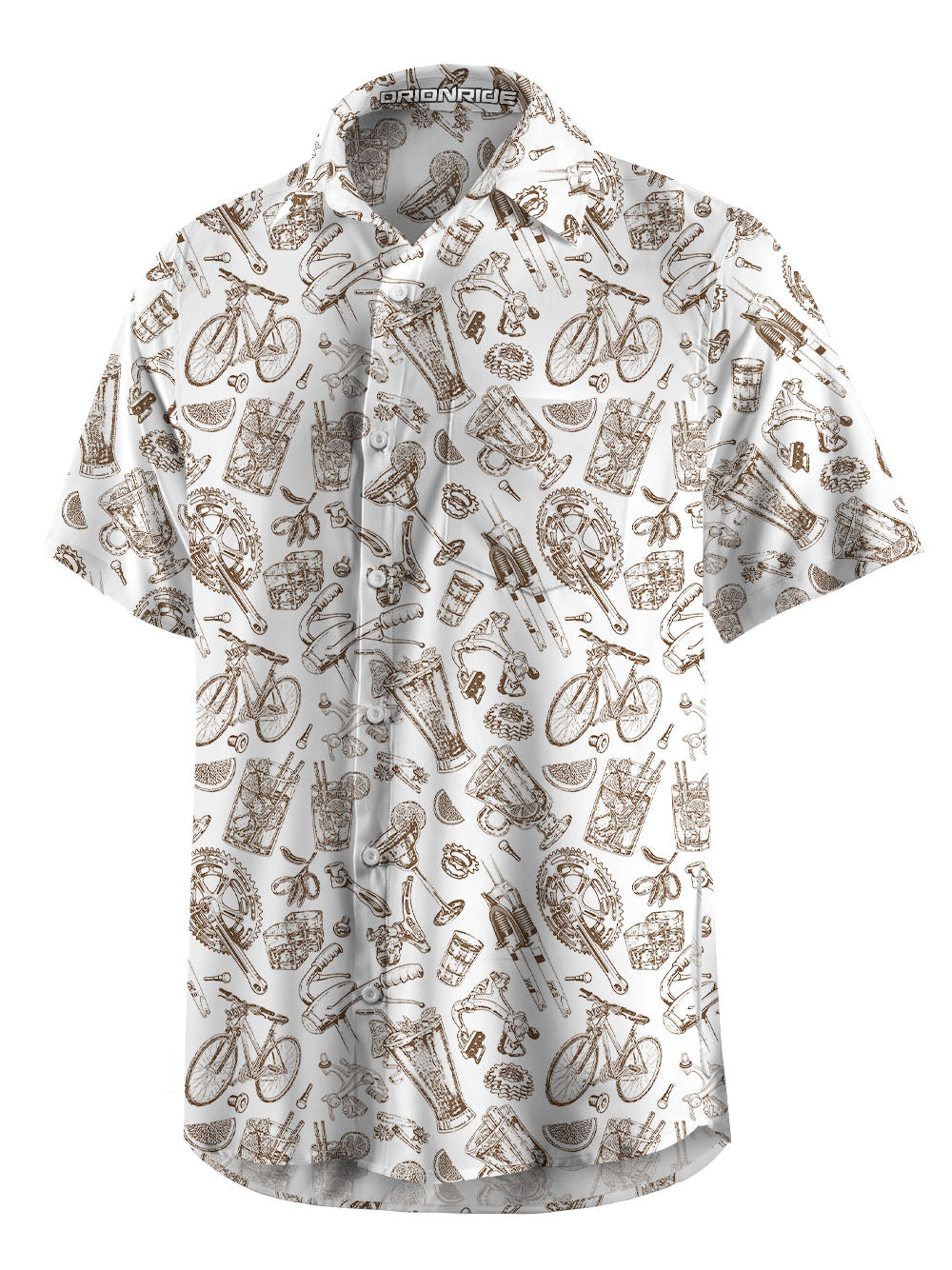 Orionride Cocktails And Parts Zipper Pockets Ultra Lightweight Short Sleeves Gravel Shirt