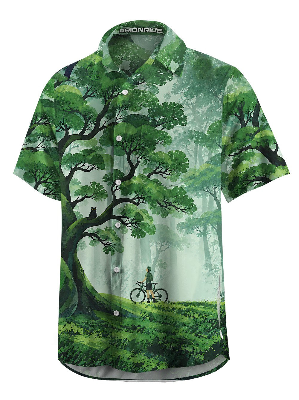 Orionride Forest Sanctuary Zipper Pockets Ultra Lightweight Short Sleeves Gravel Shirt