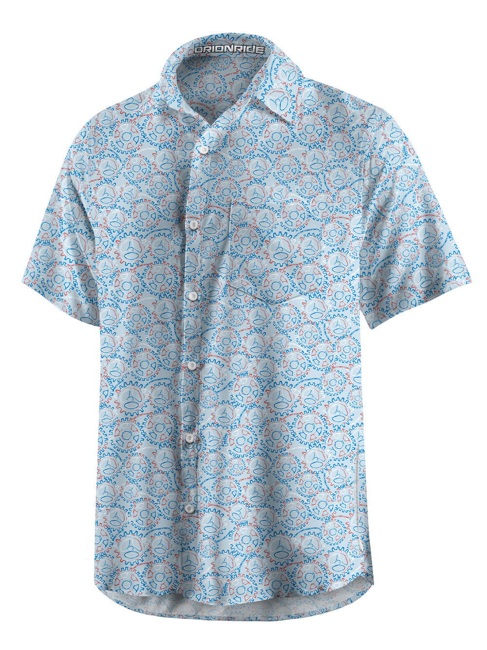 Orionride Gear Shaped Flowers Zipper Pockets Ultra Lightweight Short Sleeves Gravel Shirt