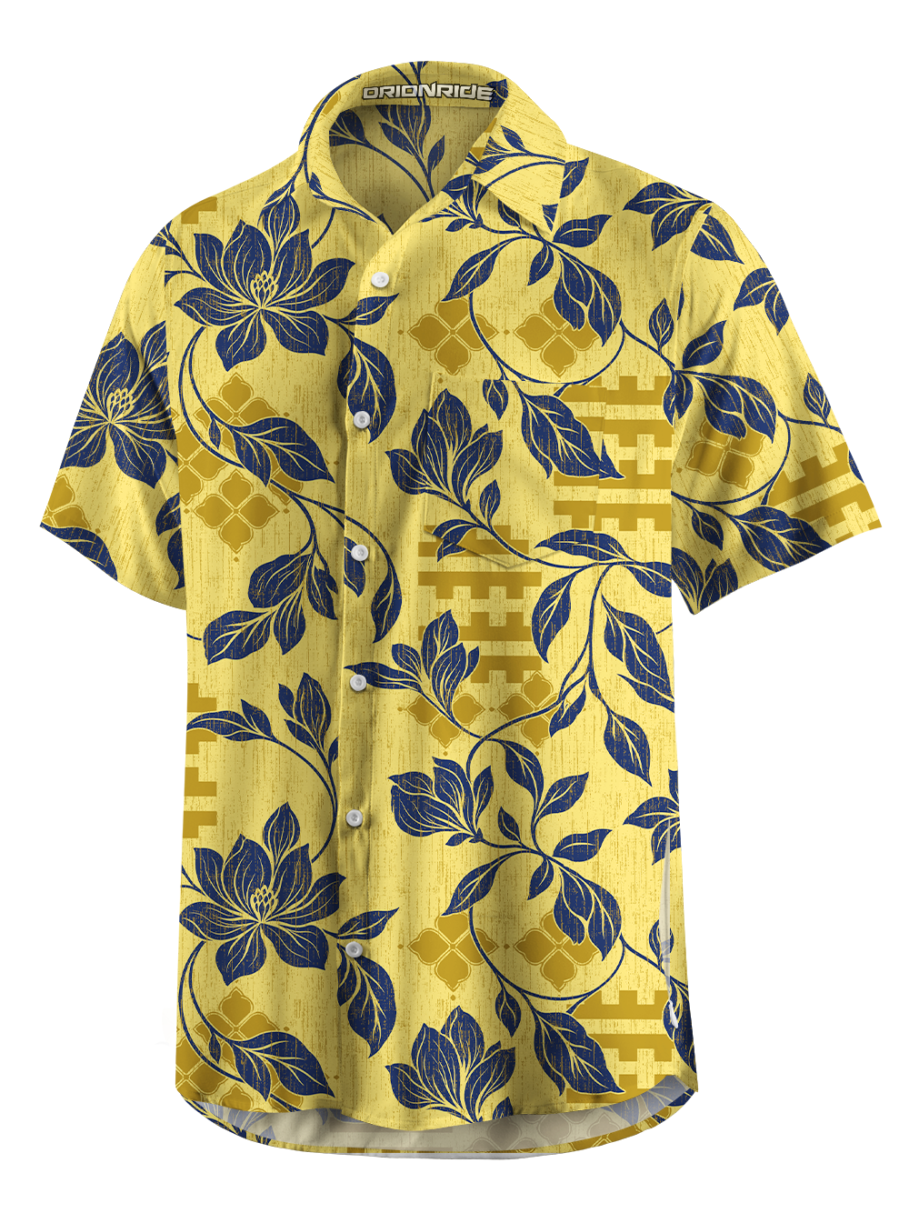 Orionride Retro Aloha Zipper Pockets Ultra Lightweight Short Sleeves Gravel Shirt