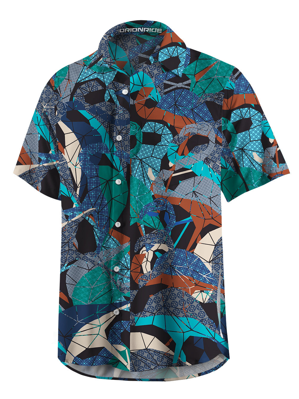 Orionride Geometric Flamingo Zipper Pockets Ultra Lightweight Short Sleeves Gravel Shirt