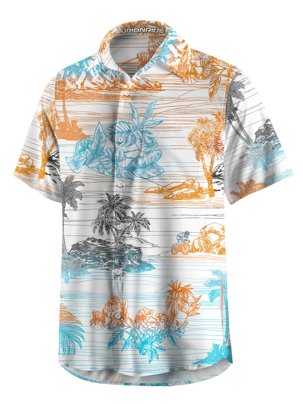 Orionride Dream Island Zipper Pockets Ultra Lightweight Short Sleeves Gravel Shirt