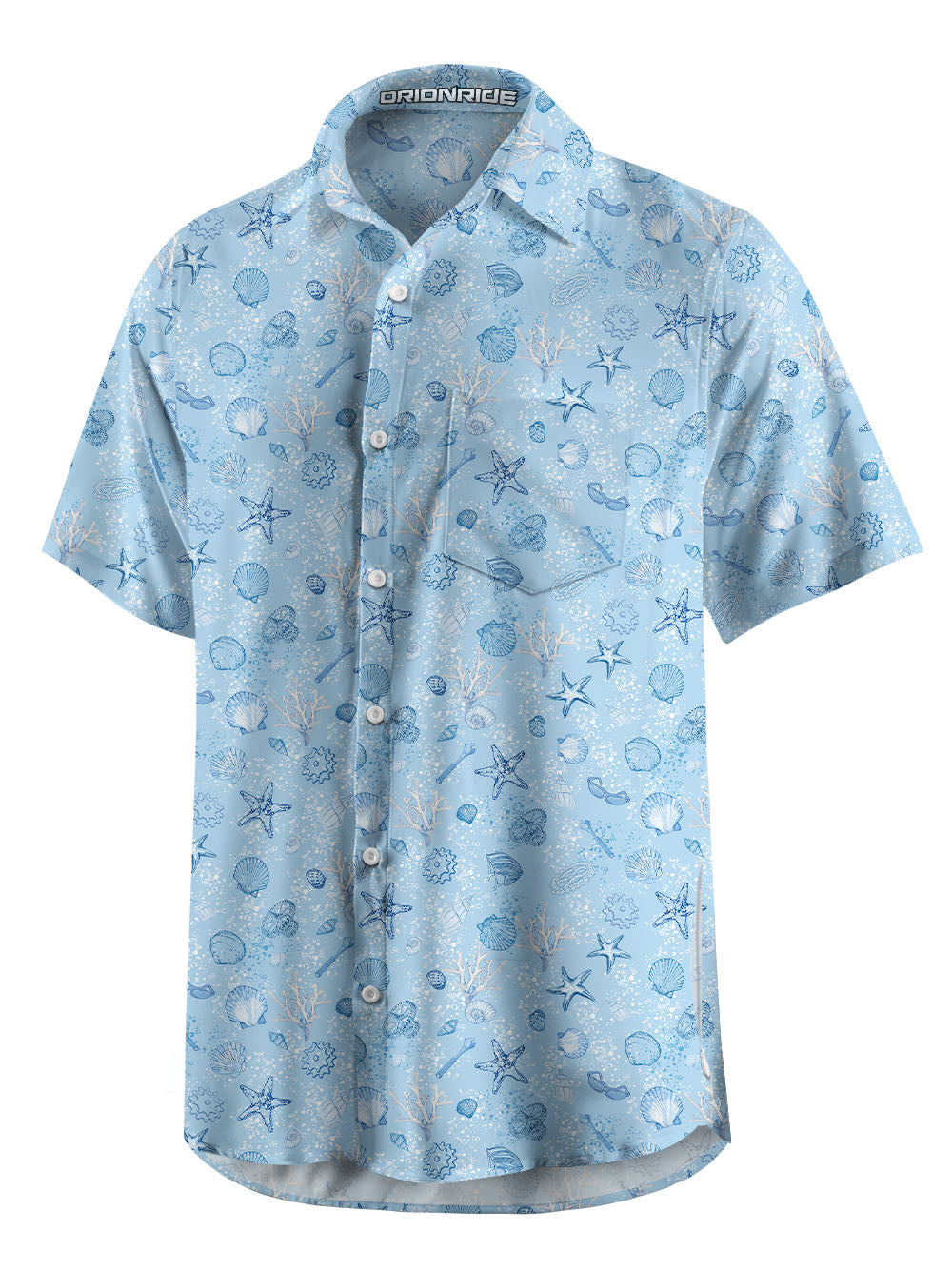 Orionride Starfish Gathering Zipper Pockets Ultra Lightweight Short Sleeves Gravel Shirt