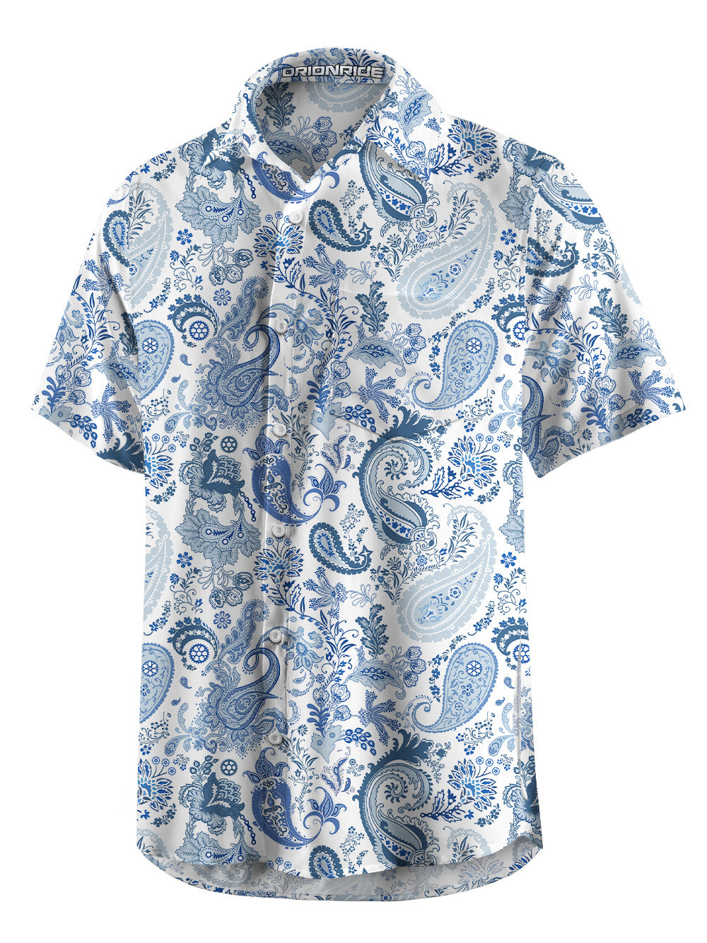 Orionride Attractive Cashew Flowers Zipper Pockets Ultra Lightweight Short Sleeves Gravel Shirt
