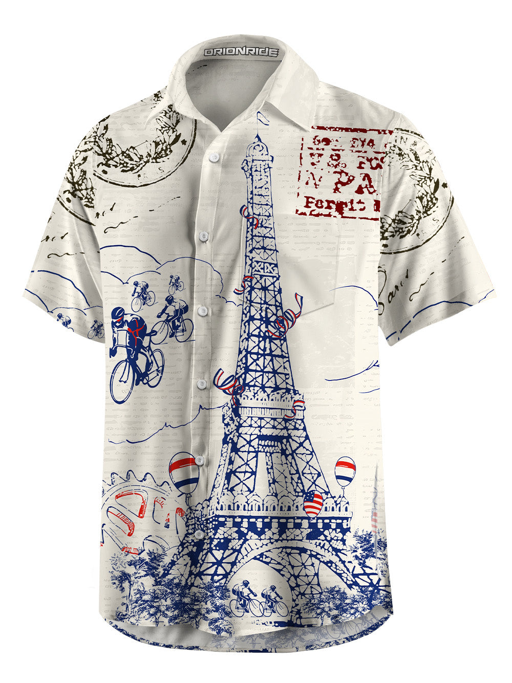 Orionride Arrival In Paris Zipper Pockets Ultra Lightweight Short Sleeves Gravel Shirt
