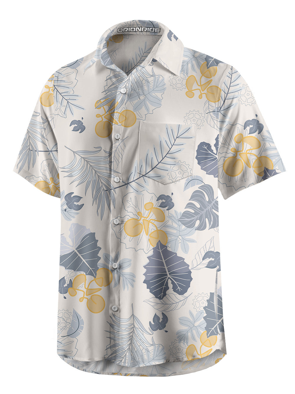 Orionride Dancing Leaves Zipper Pockets Ultra Lightweight Short Sleeves Gravel Shirt