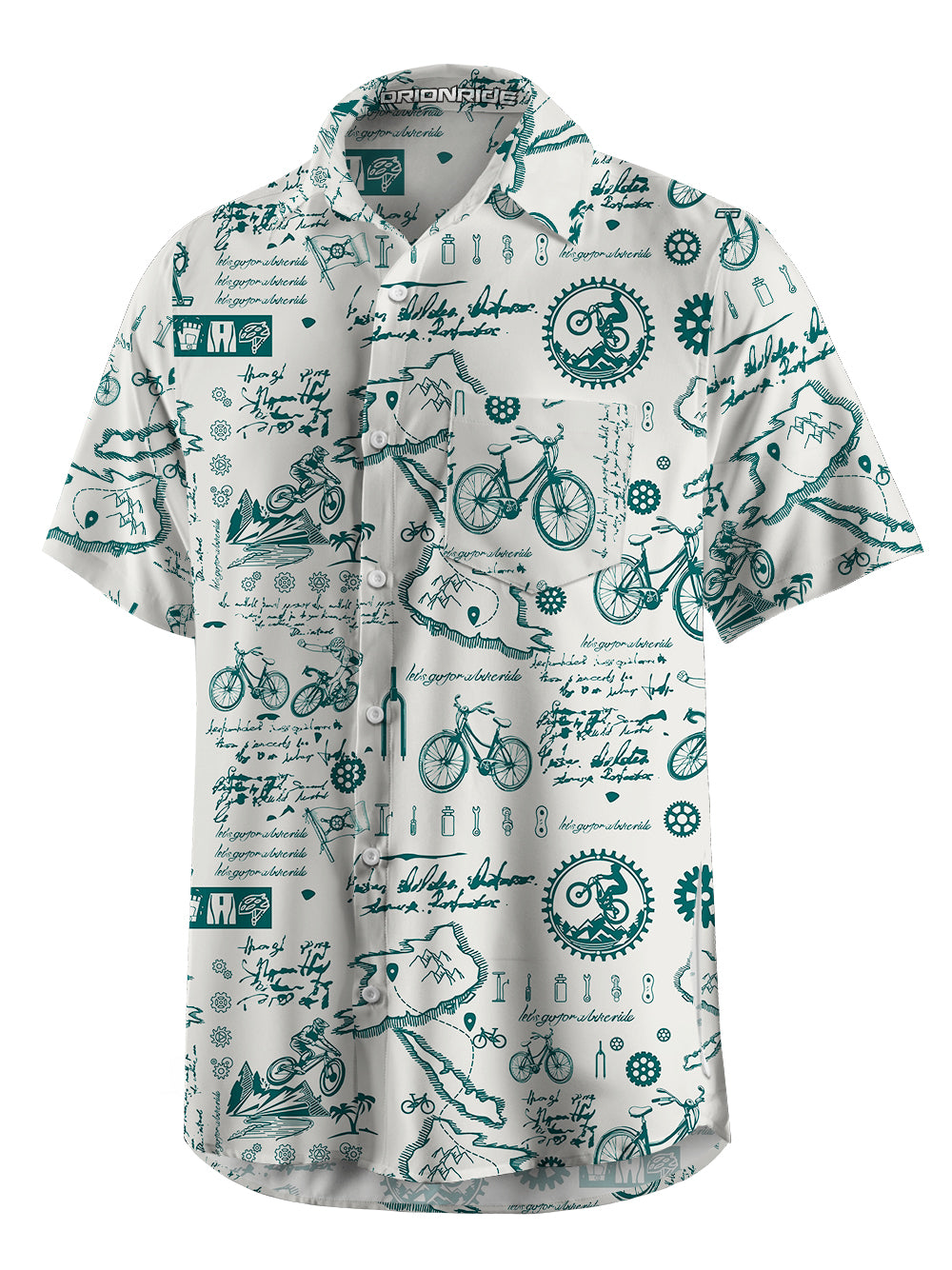 Orionride Cycling Diary Zipper Pockets Ultra Lightweight Short Sleeves Gravel Shirt
