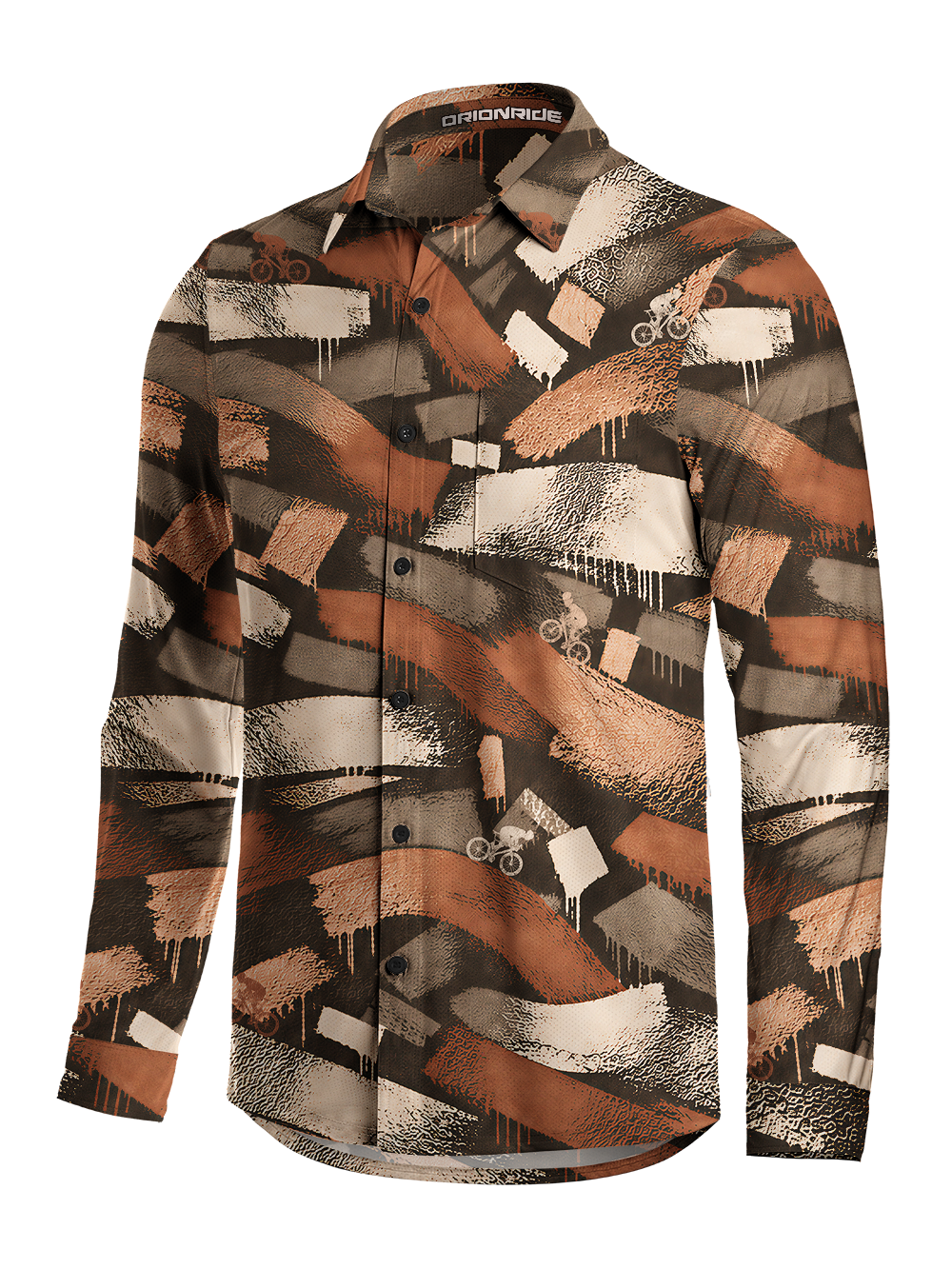 Orionride Brushstroke Velocity Men's Stretchy Breathable Long Sleeve Gravel Shirt