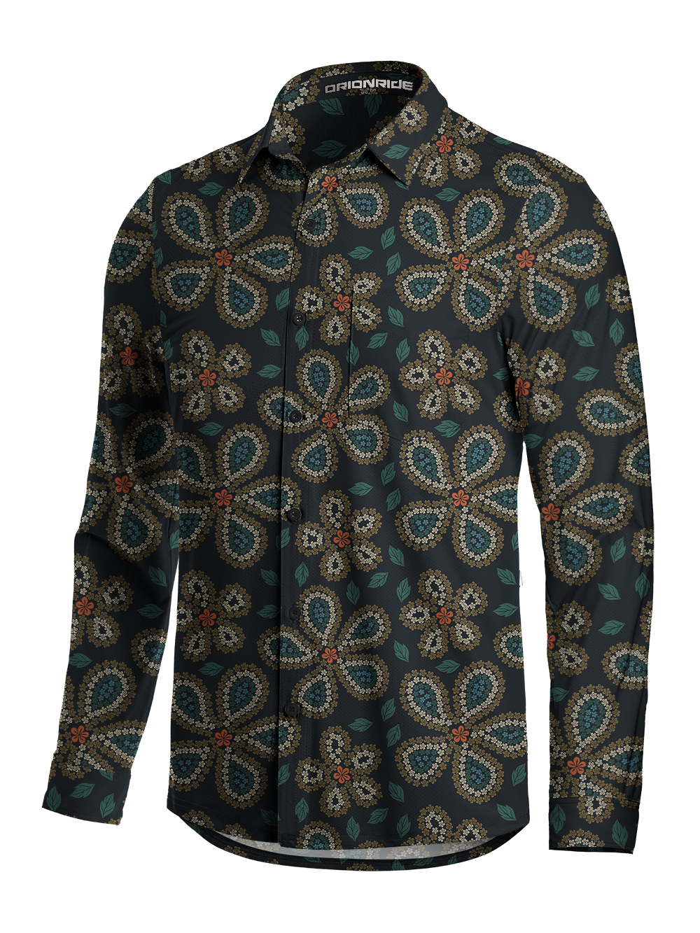 Orionride Bohemian Cadence Men's Stretchy Breathable Long Sleeve Gravel Shirt