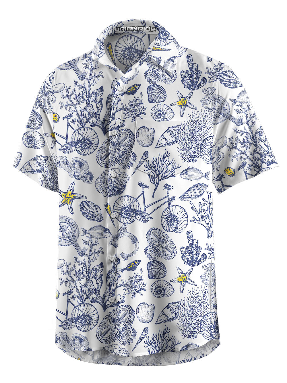 Orionride Undersea Kingdom Zipper Pockets Ultra Lightweight Short Sleeves Gravel Shirt