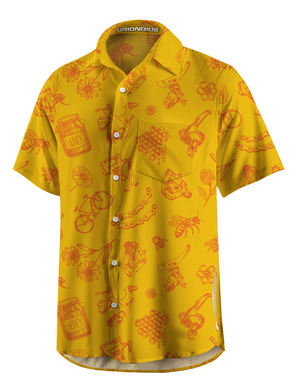 Orionride Sweet Honey Zipper Pockets Ultra Lightweight Short Sleeves Gravel Shirt