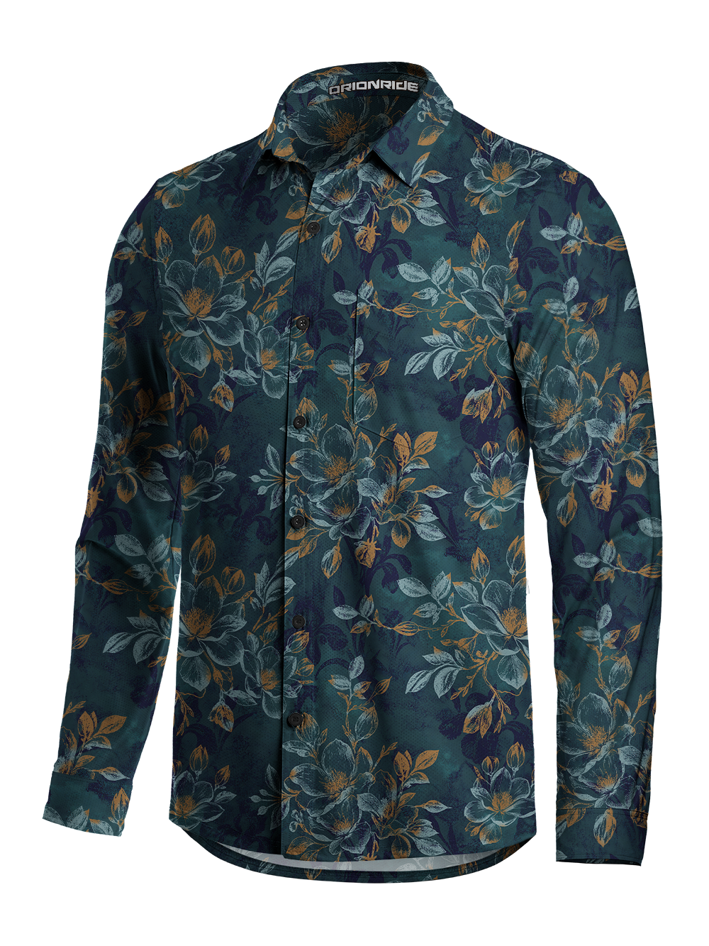 Orionride Faded Botanica Men's Stretchy Breathable Long Sleeve Gravel Shirt