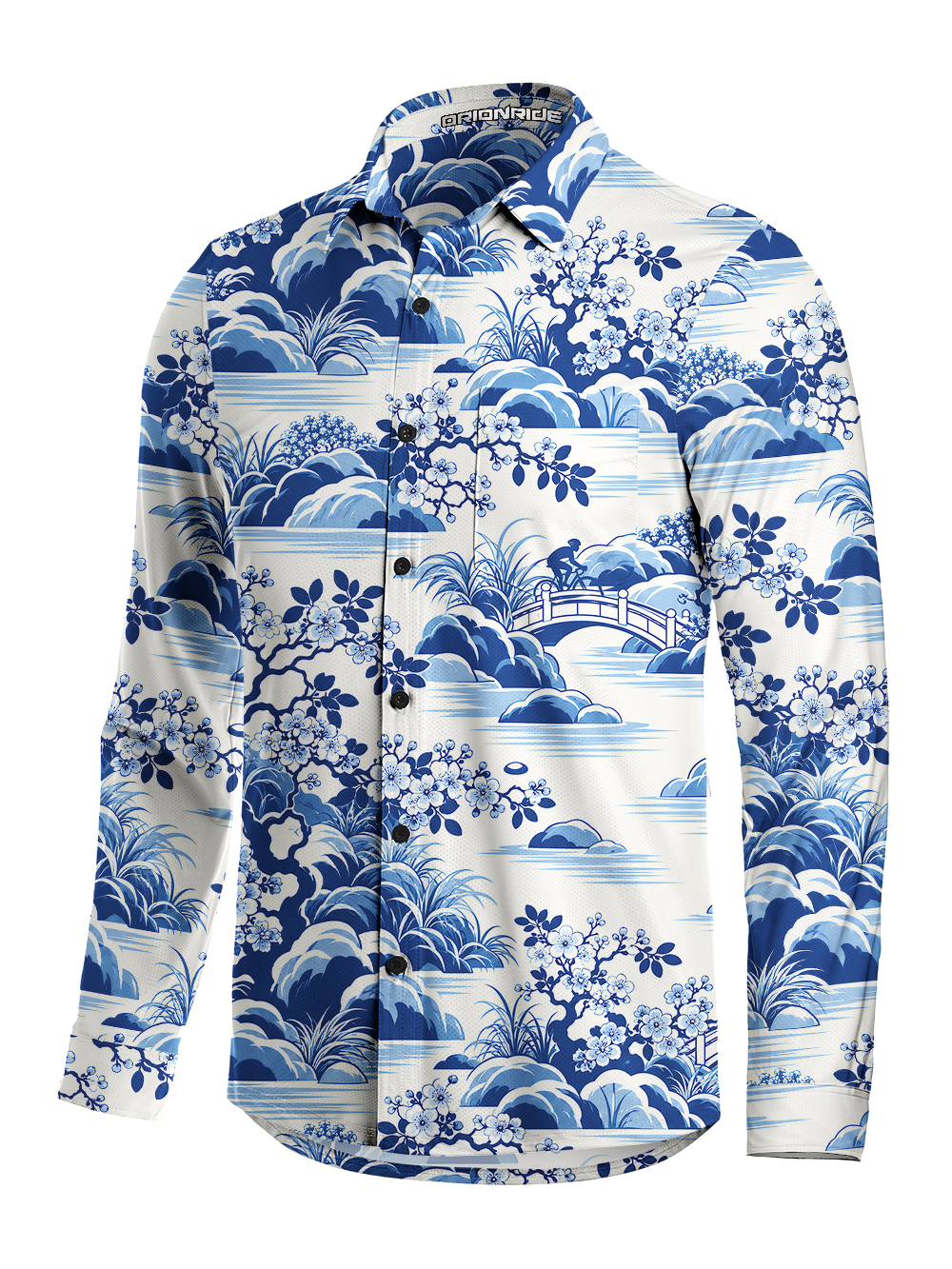 Orionride Porcelain Harmony Men's Stretchy Breathable Long Sleeve Gravel Shirt