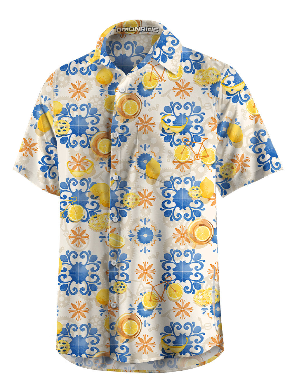 Orionride Lemon World Zipper Pockets Ultra Lightweight Short Sleeves Gravel Shirt
