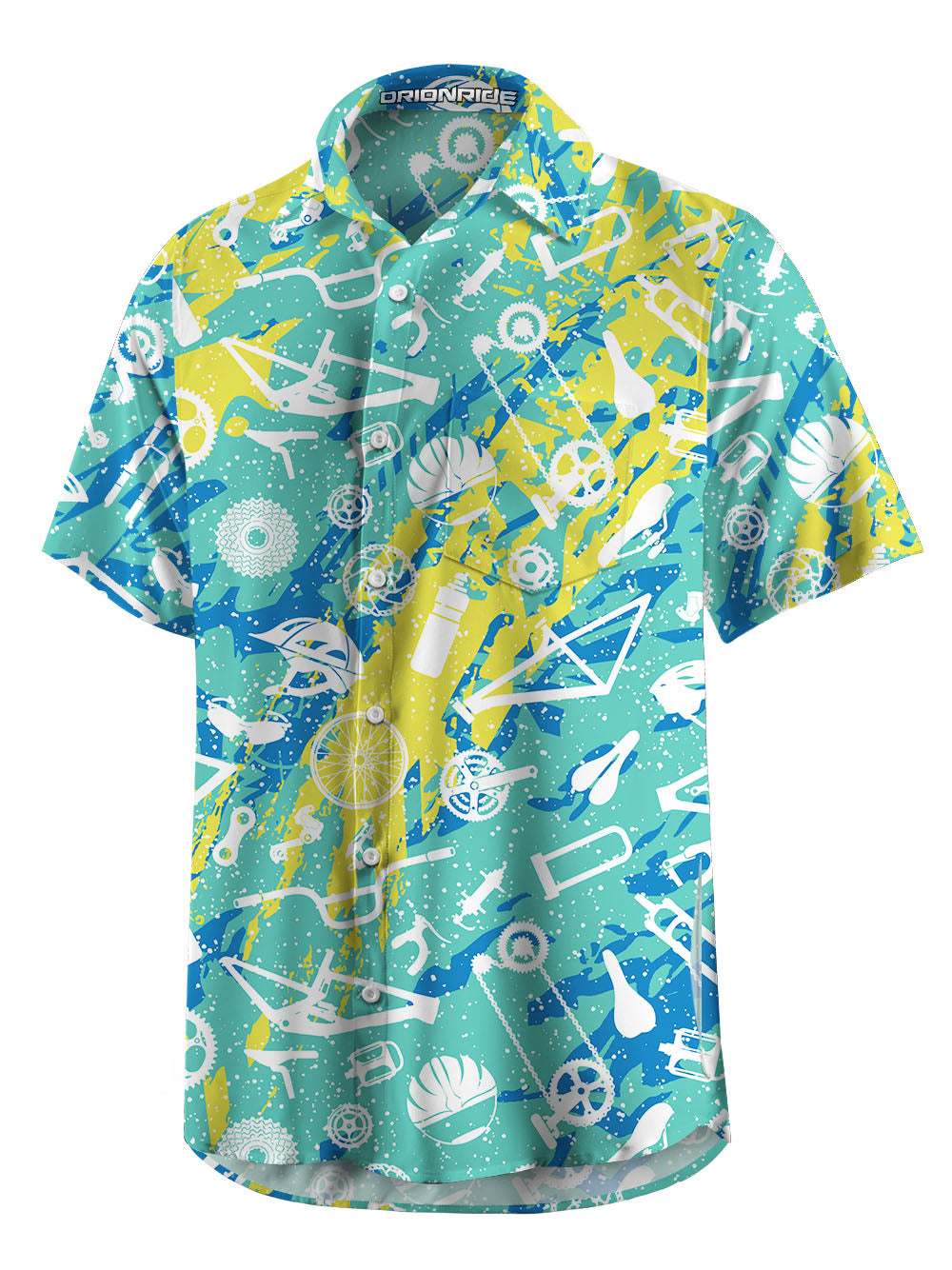 Orionride Graffiti Parts Zipper Pockets Ultra Lightweight Short Sleeves Gravel Shirt