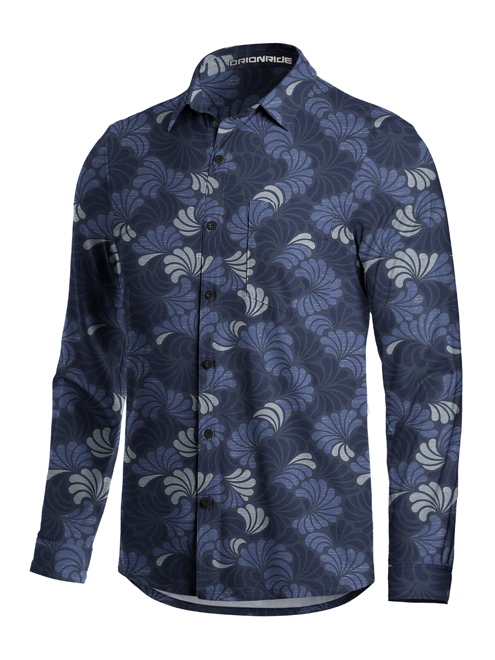 Orionride Abstract Petals Men's Stretchy Breathable Long Sleeve Gravel Shirt