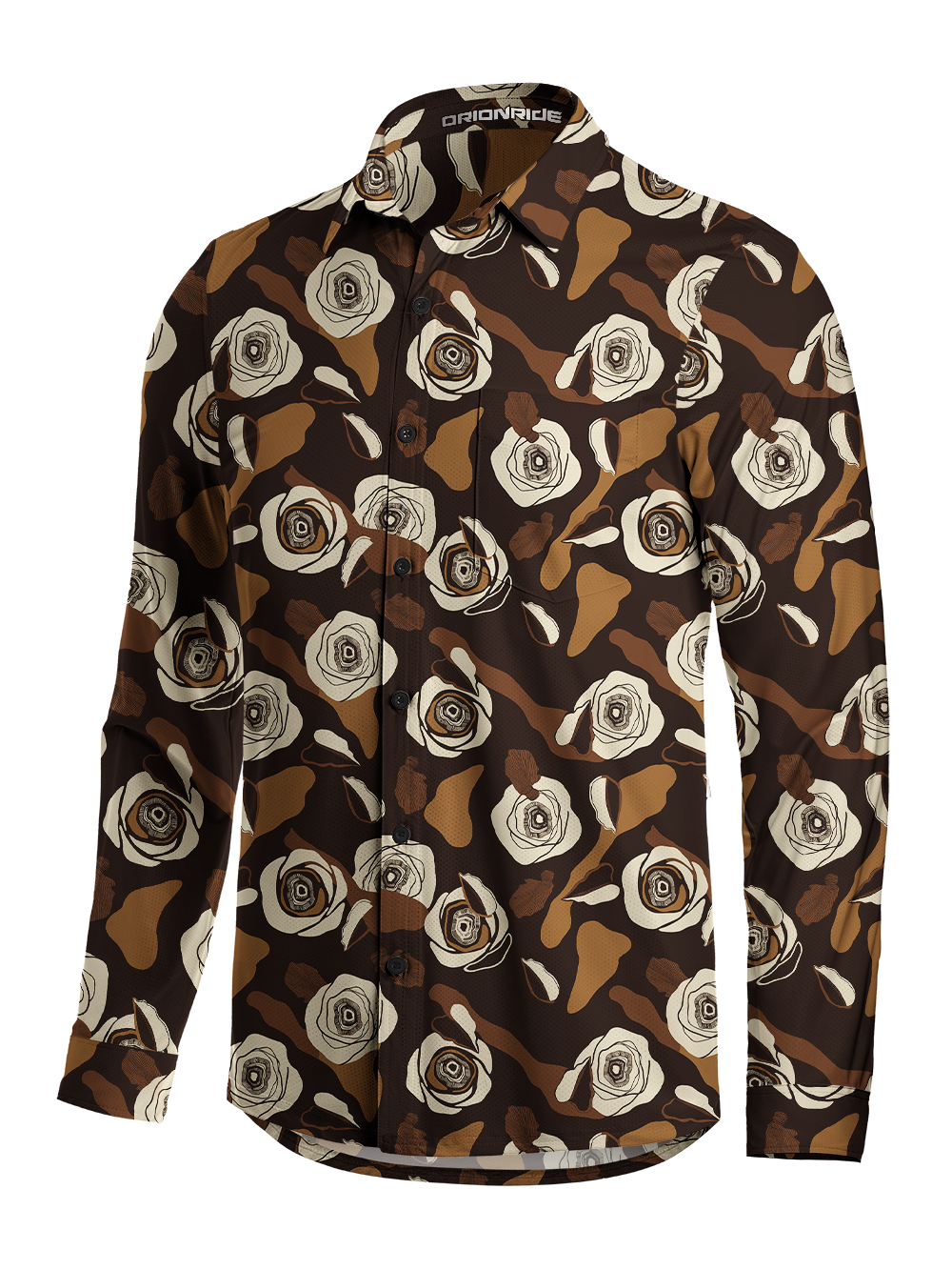 Orionride Abstract Garden Men's Stretchy Breathable Long Sleeve Gravel Shirt