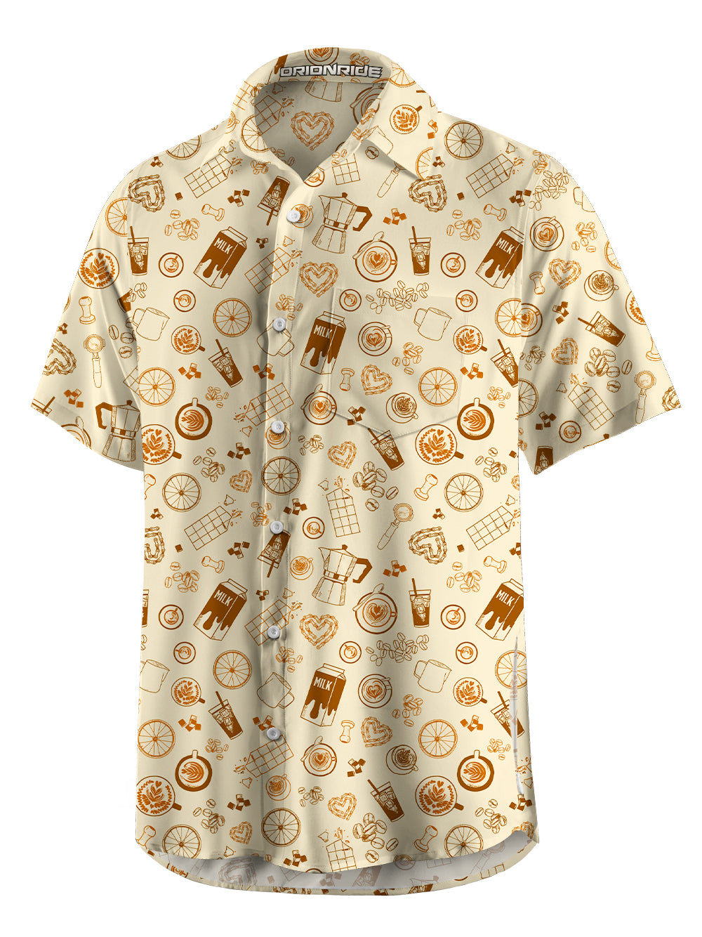 Orionride Happy Drinks Zipper Pockets Ultra Lightweight Short Sleeves Gravel Shirt