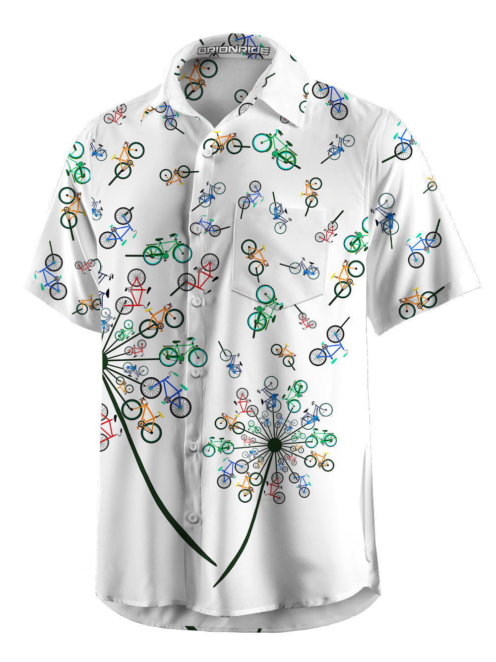 Orionride Short Sleeves Dandelion Bike Ultra Lightweight Hawaiian shirt