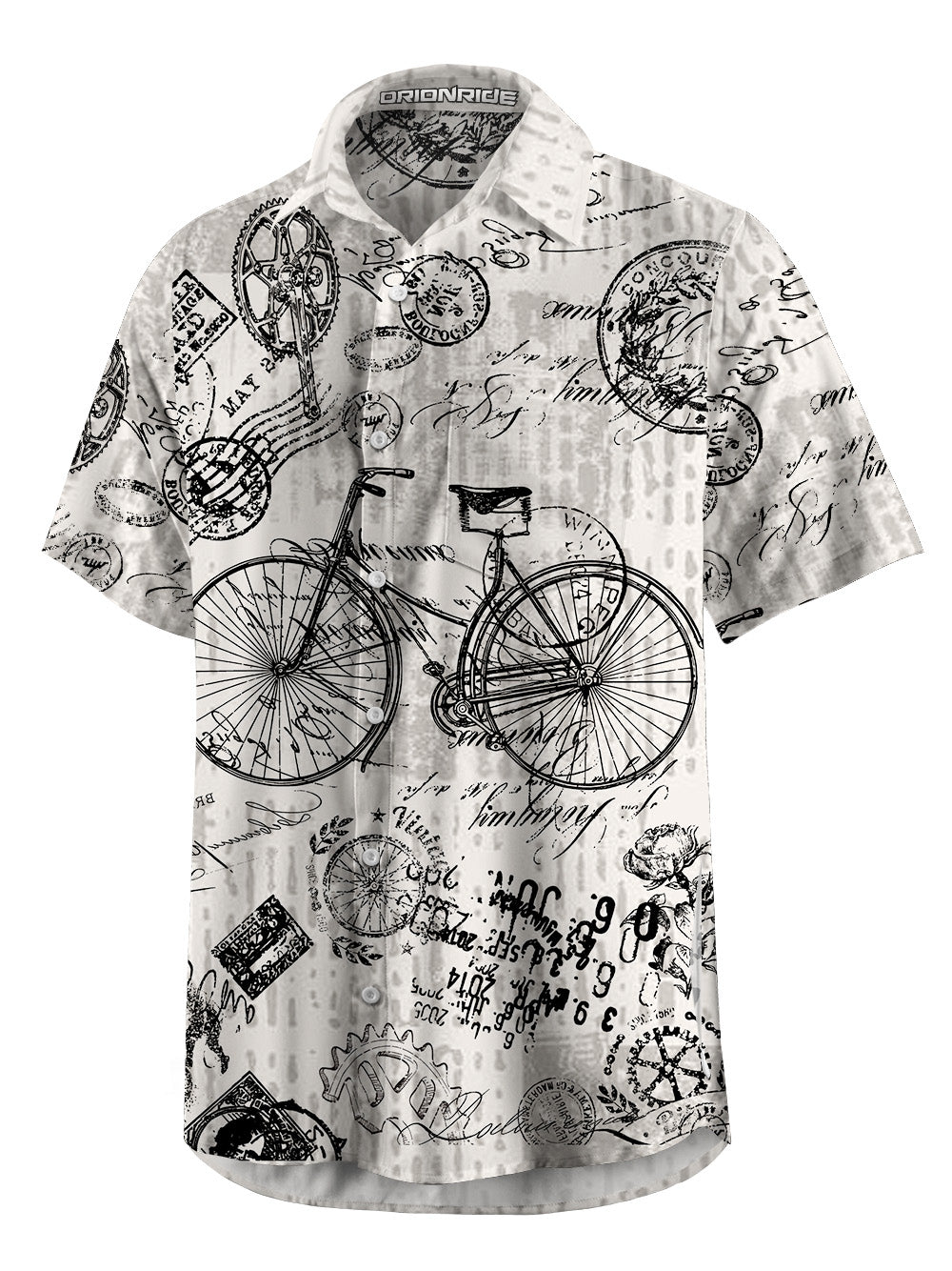 Orionride Nostalgic Bicycle Zipper Pockets Ultra Lightweight Short Sleeves Gravel Shirt