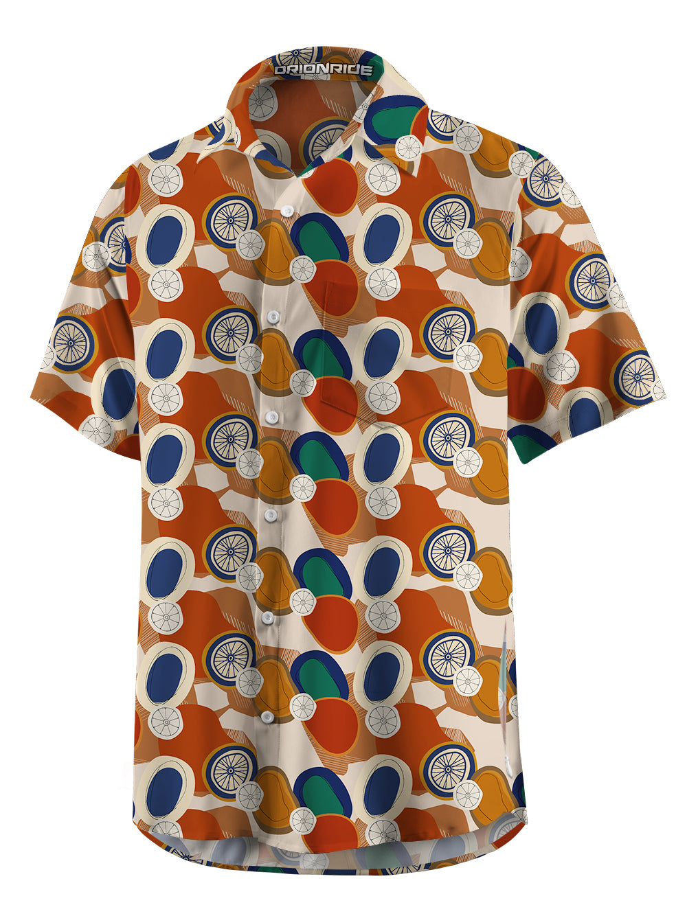 Orionride Short Sleeves Art Wheel Zipper Pockets Ultra Lightweight Gravel Shirt