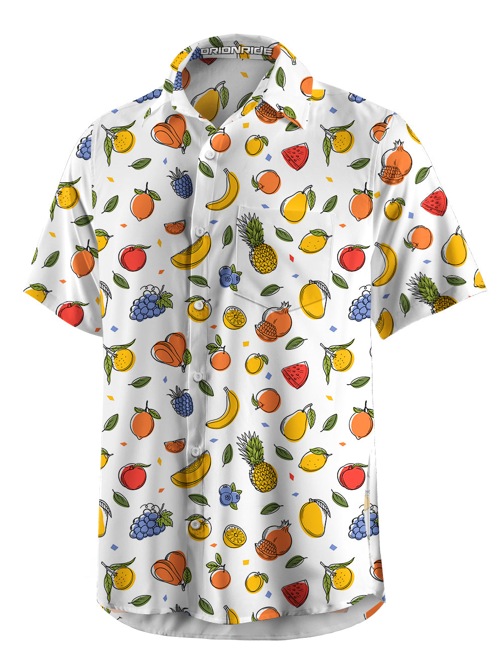 Orionride Various Fruits Zipper Pockets Ultra Lightweight Short Sleeves Gravel Shirt