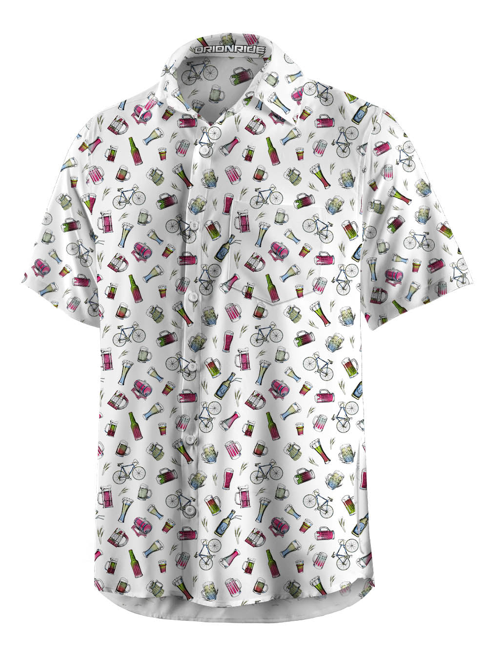Orionride A Day Of Drinking Zipper Pockets Ultra Lightweight Short Sleeves Gravel Shirt