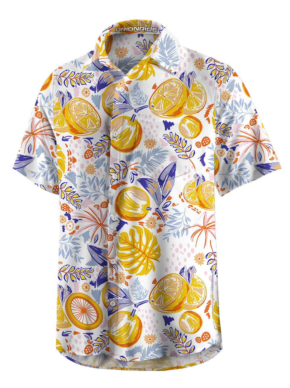 Orionride Juicy Orange Zipper Pockets Ultra Lightweight Short Sleeves Gravel Shirt