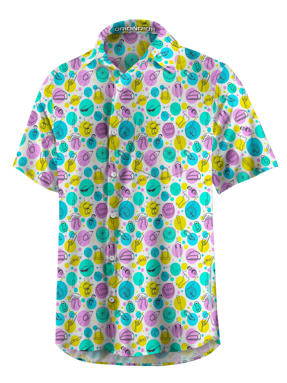 Orionride Colorful Equipment Zipper Pockets Ultra Lightweight Short Sleeves Gravel Shirt