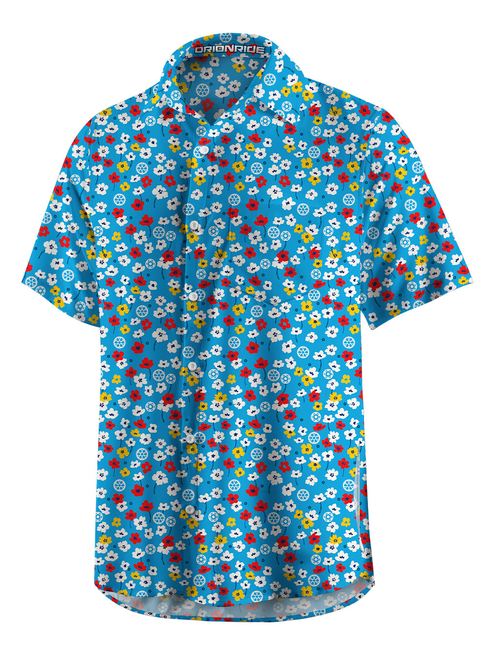 Orionride Floral Gear Zipper Pockets Ultra Lightweight Short Sleeves Gravel Shirt