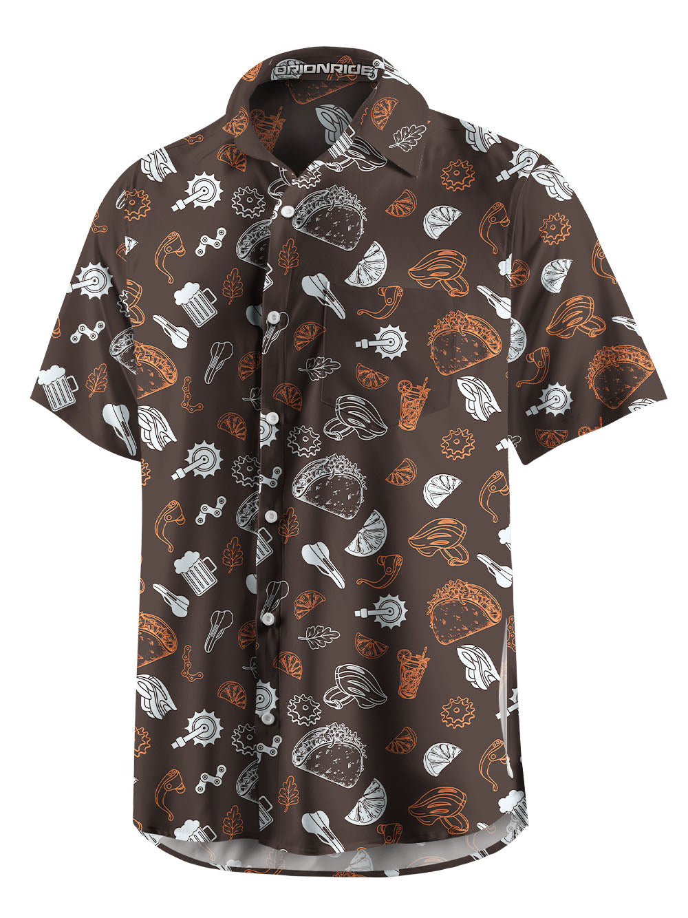 Orionride Food Party Zipper Pockets Ultra Lightweight Short Sleeves Gravel Shirt