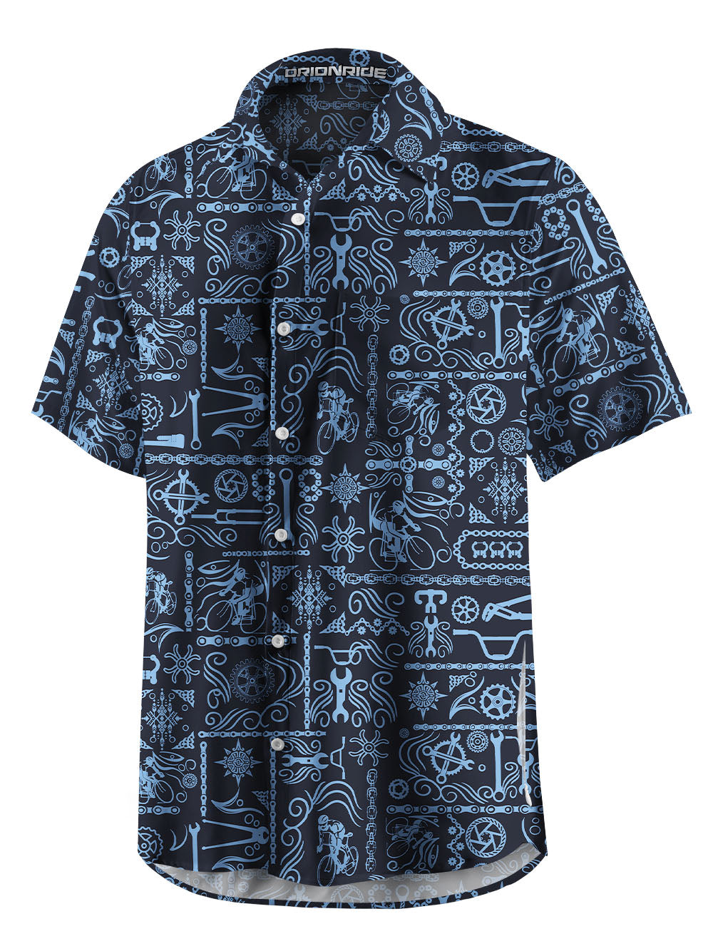Orionride Mysterious Totem Zipper Pockets Ultra Lightweight Short Sleeves Gravel Shirt